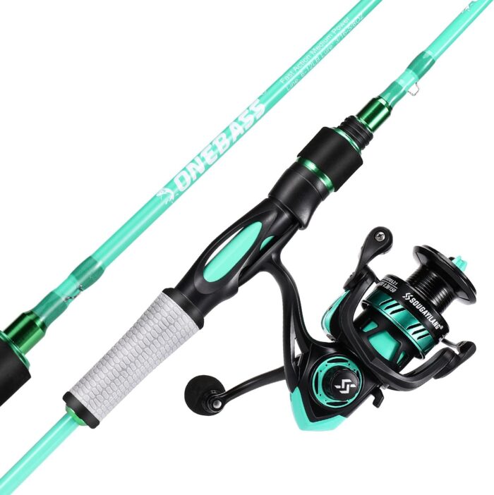 fishing rods and reels for angling in streams and lakes