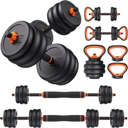 Adjustable dumbbells and barbells for versatile strength training