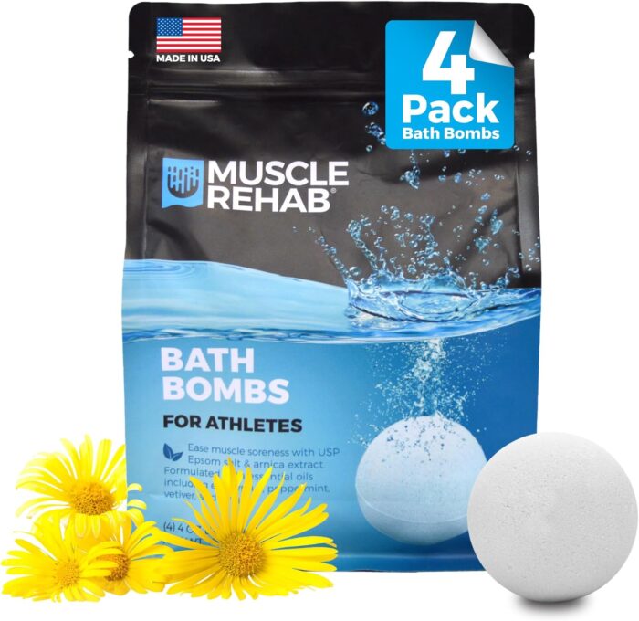 Epsom salt bath bombs for muscle recovery