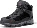 Hiking boots for stability and traction on rough terrain