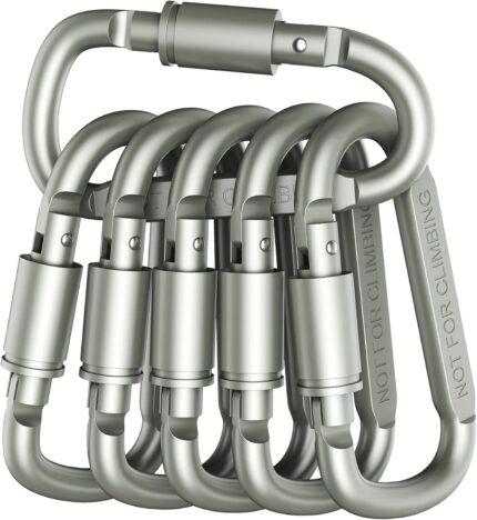 carabiners for securing ropes and gear